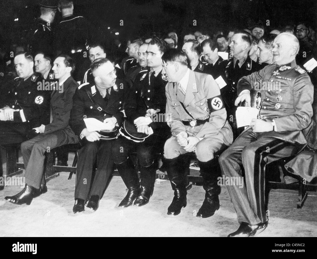 Walter Darre, Joseph Goebbels, Heinrich Himmler, Rudolf Hess, Hitler e Walter von Blomberg, 1935 Foto Stock