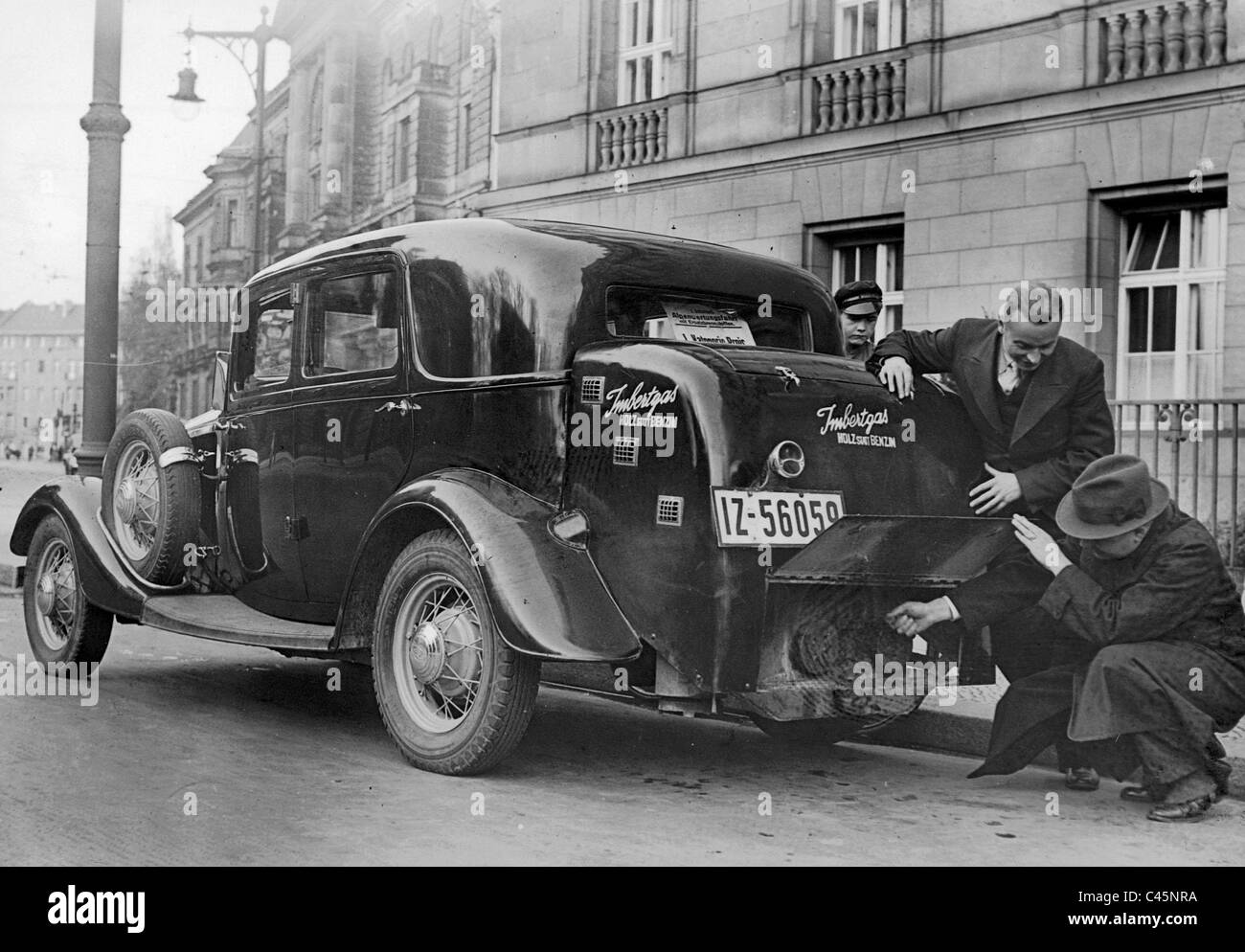 Gas di legno auto, 1935 Foto Stock