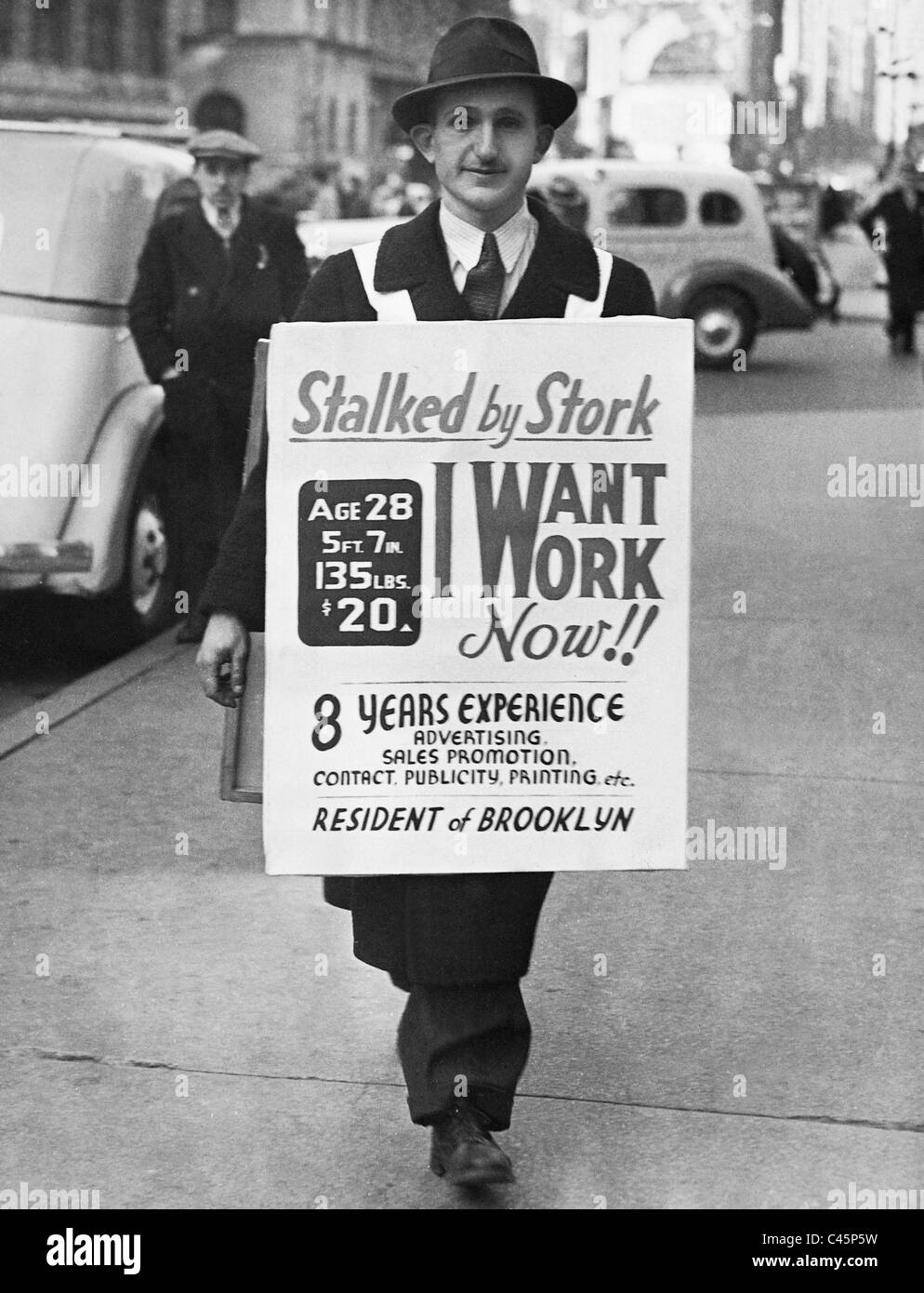 Ricerca di lavoro durante la Grande Depressione Foto Stock
