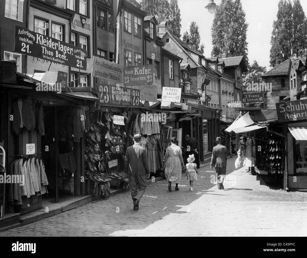 Mercato delle pulci a Norimberga, 1933 Foto Stock