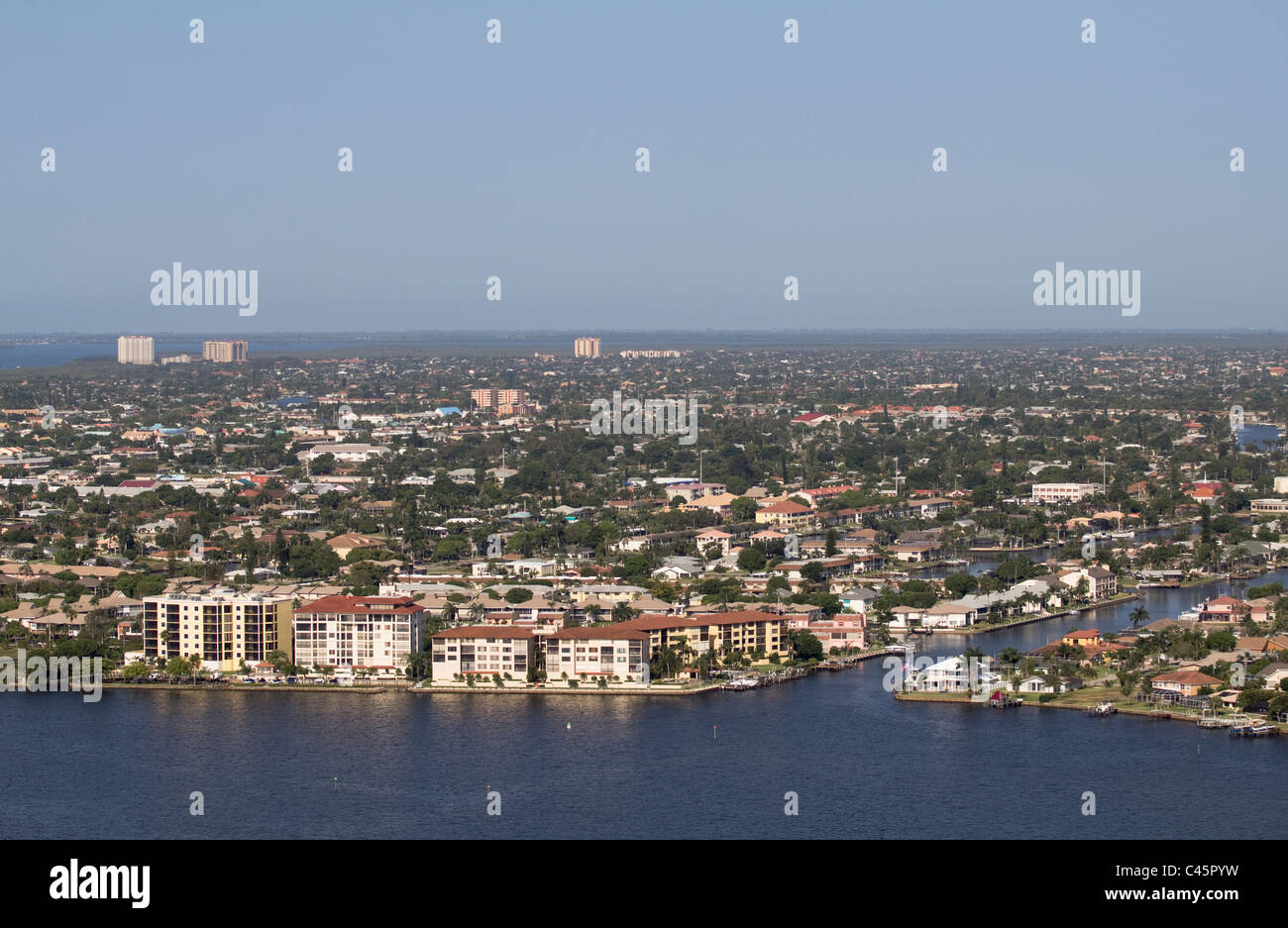 Cape Coral Florida lungo il Fiume Caloosahatchee Foto Stock