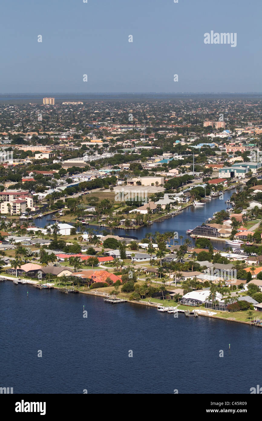 Cape Coral Florida lungo il Fiume Caloosahatchee Foto Stock