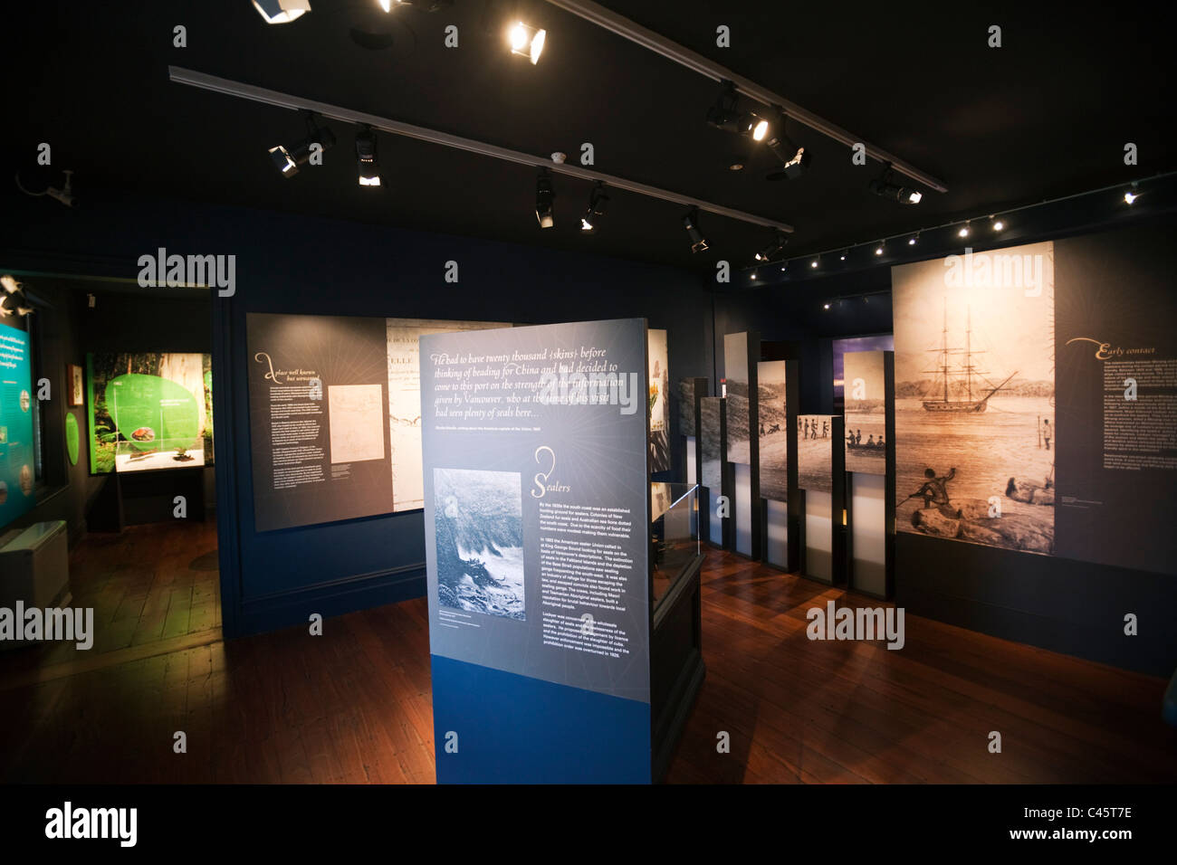 Visualizza cronologia in Albany Residency museo. Albany, Australia occidentale, Australia Foto Stock