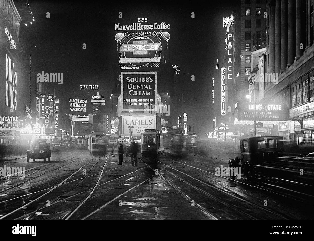 Times Square di notte, 1928 Foto Stock