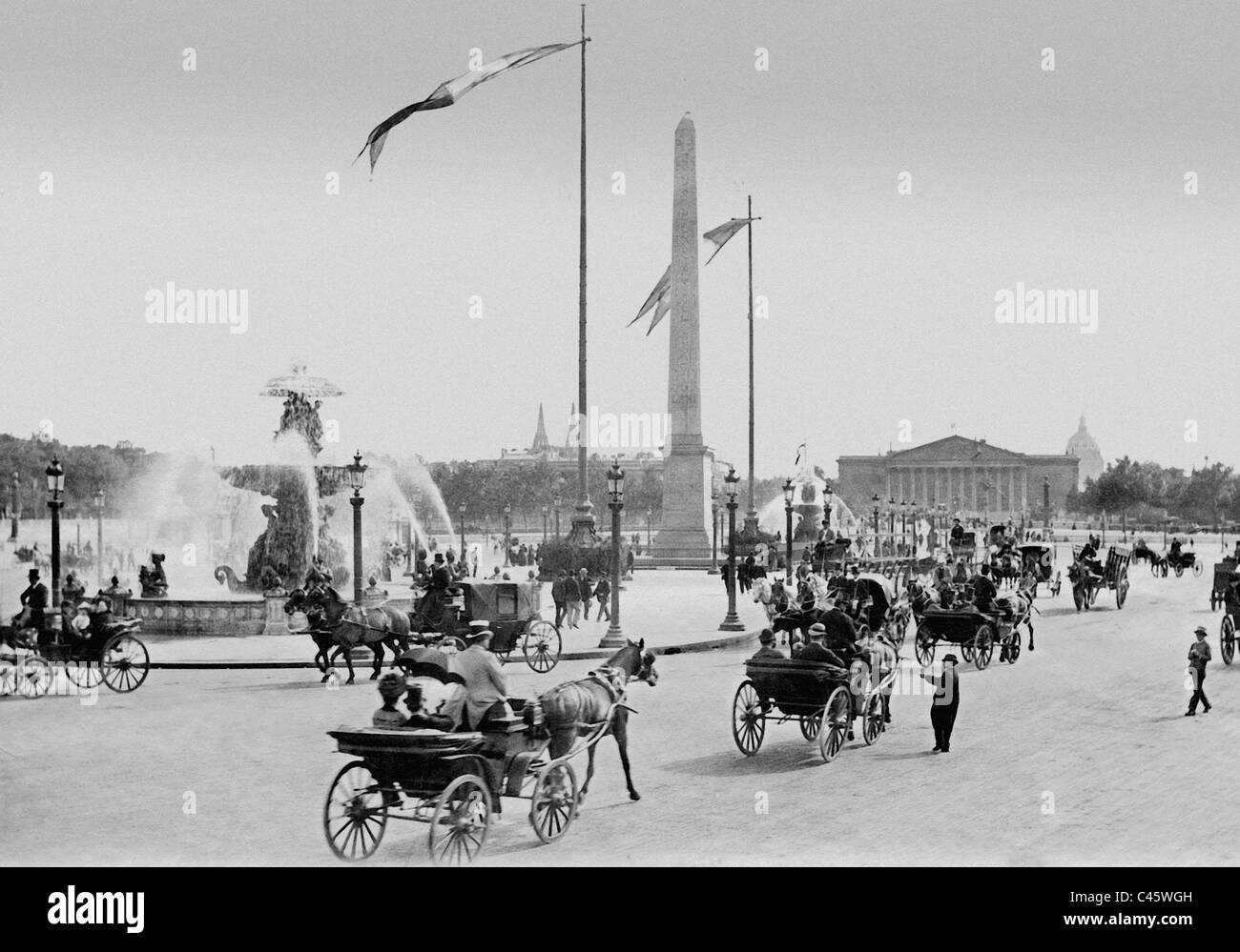 Place de la Concorde con l'Obelisco Foto Stock