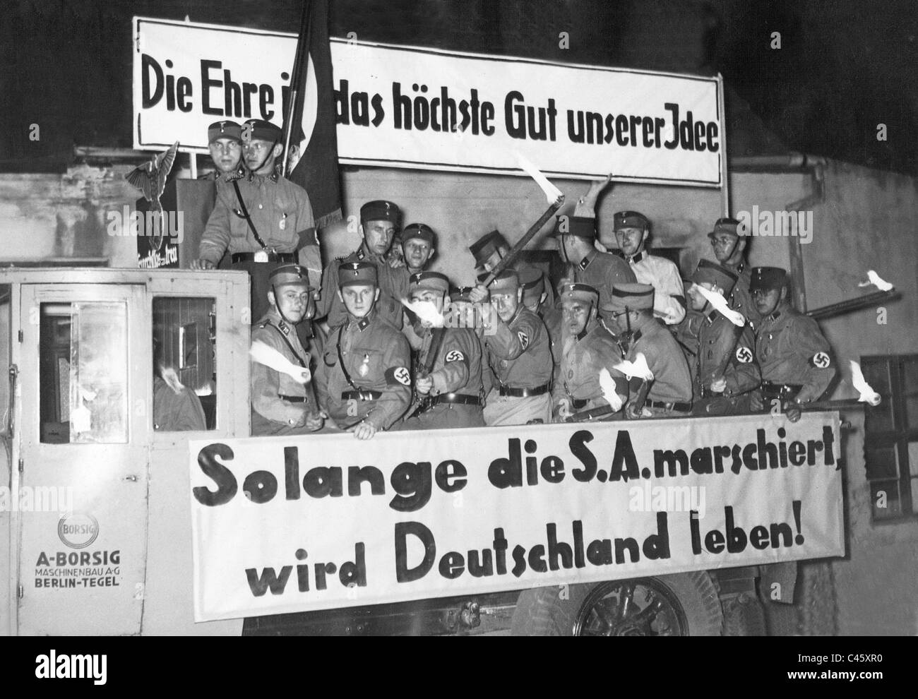 La campagna di propaganda di SA a Berlino dopo la presa del potere, 1933 Foto Stock