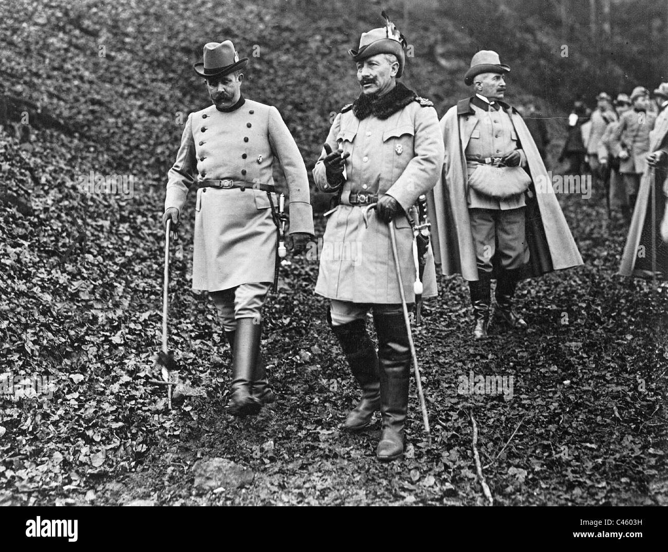 Arciduca Franz Ferdinand e Guglielmo II di Springe, 1912 Foto Stock