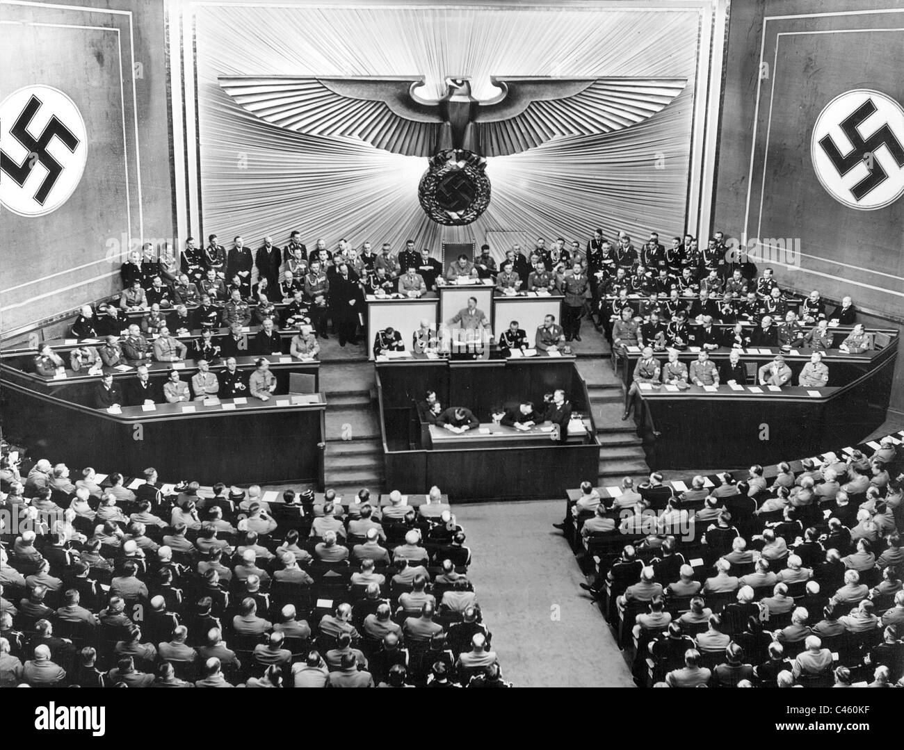 Adolf Hitler indirizzi al Reichstag, 1939 Foto Stock