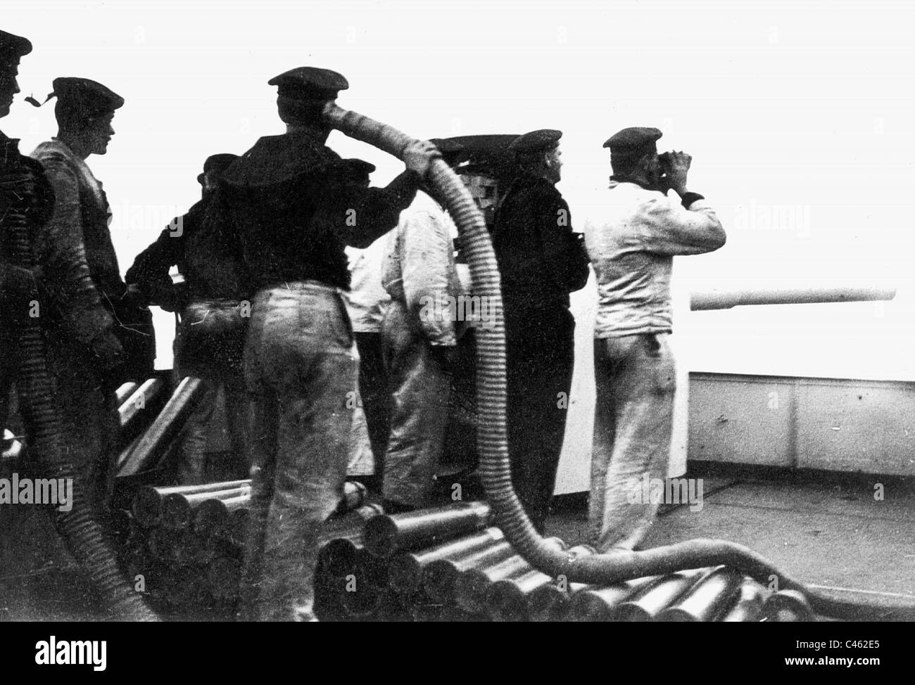 Guerra navale nella Prima Guerra Mondiale: avamposto barca nella prontezza all'azione Foto Stock