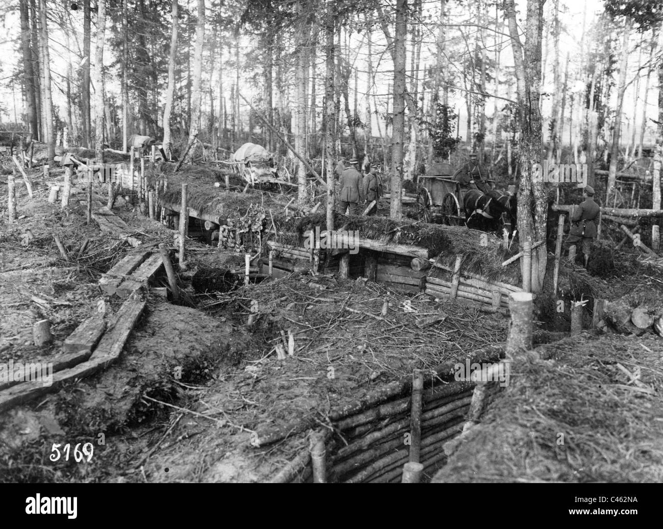 Posizioni di russo di fronte Jacobstadt, 1918 Foto Stock
