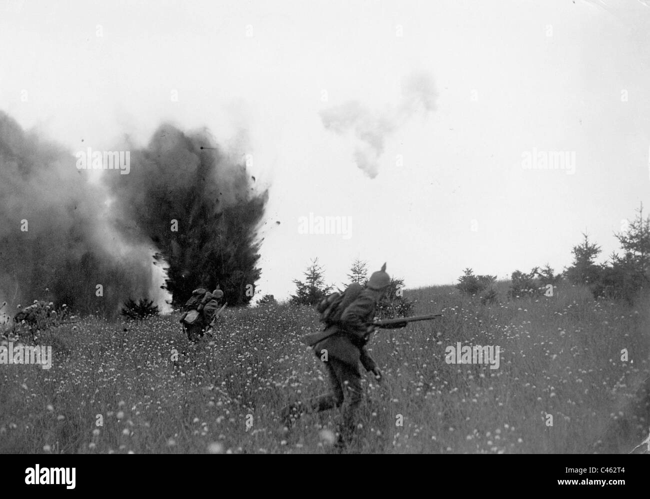 Attacco durante la Battaglia di Tannenberg, 1914 Foto Stock