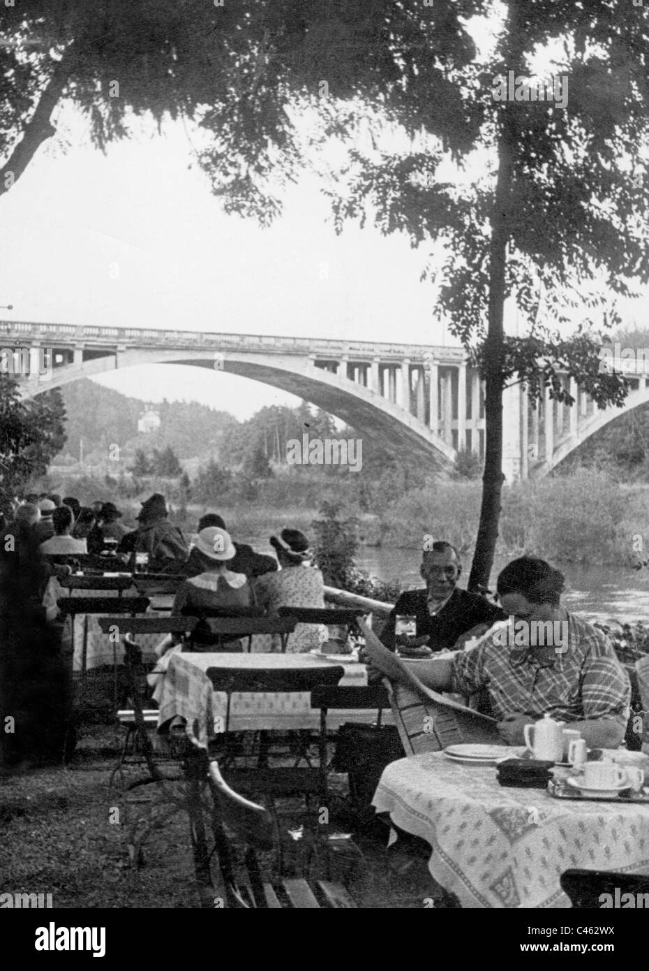 Cafe in Gruenwald vicino a Monaco di Baviera Foto Stock