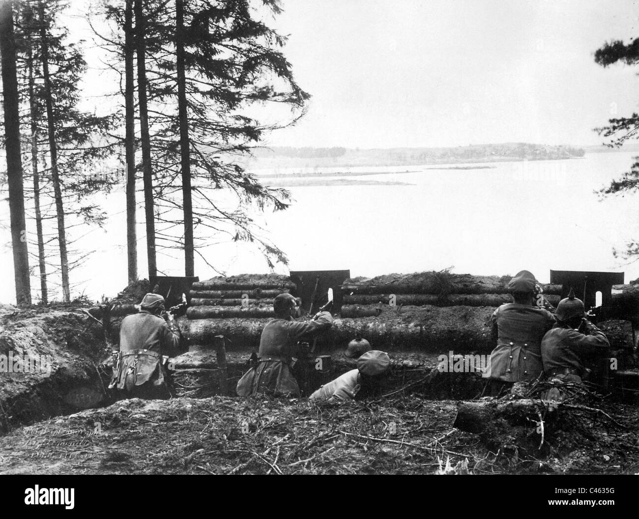 Tedesco posizione difensiva nella Prussia orientale, 1914 Foto Stock