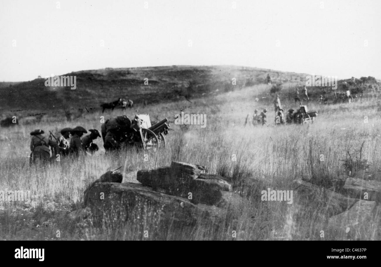 Artiglieria tedesca in tedesco Africa sudoccidentale Foto Stock
