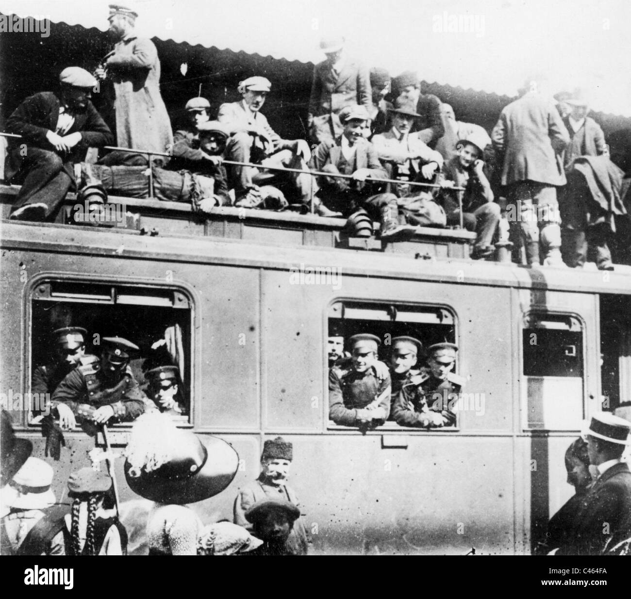 Truppe bulgaro sulla strada per il confine turco, 1912/13 Foto Stock