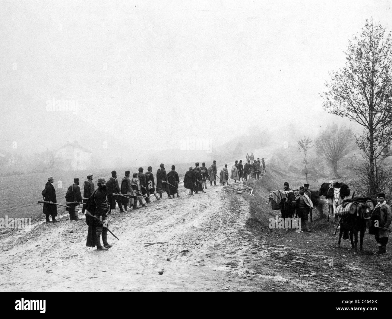 Partigiani macedone nella prima guerra balcanica, 1912 Foto Stock