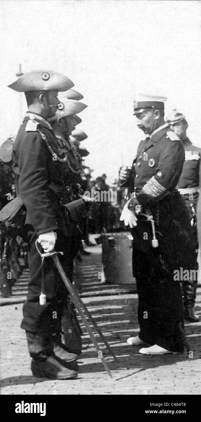 L'imperatore Guglielmo II presso l'addio del tedesco Expeditionary Corps, 1900 Foto Stock