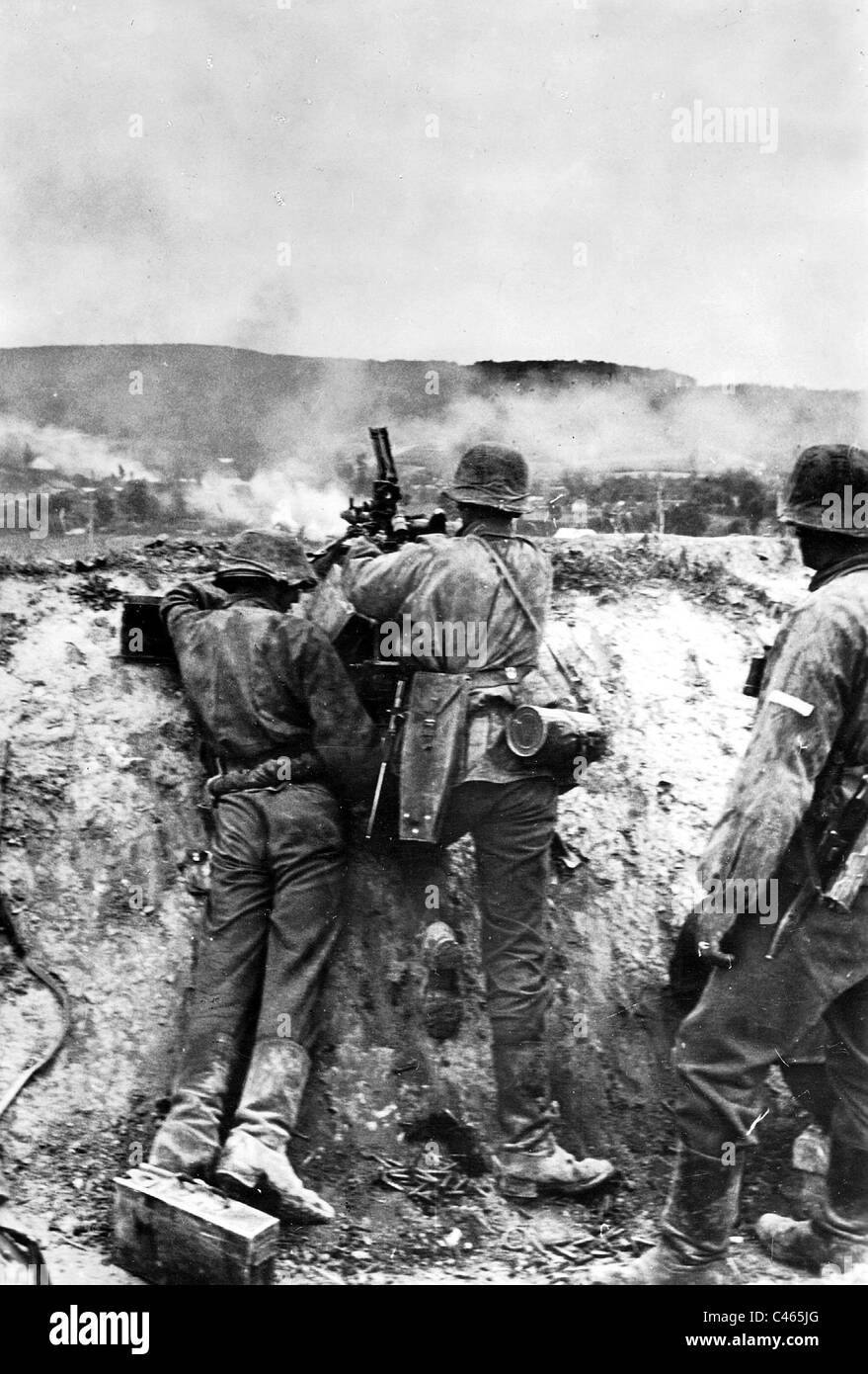 Waffen-SS alla mitragliatrice, 1941 Foto Stock