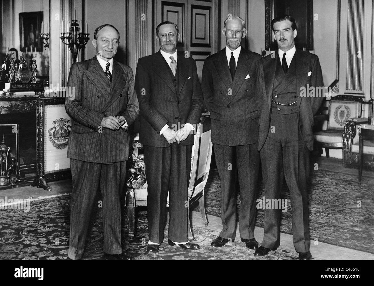 Yvon Delbos, Leon Blum, G. impiegato e Anthony Eden, 1936 Foto Stock