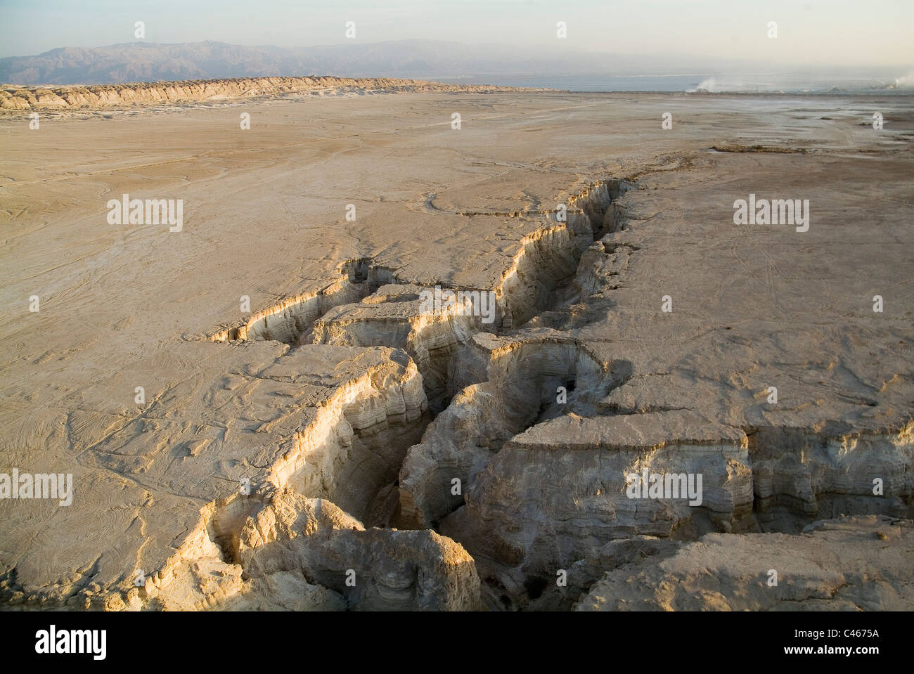 Fotografia aerea del bacino meridionale del Mar Morto Foto Stock