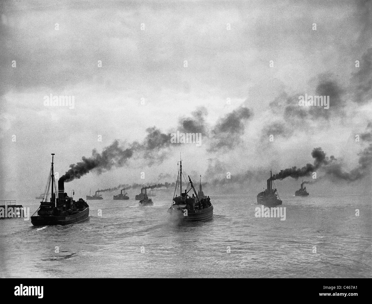 La flotta di pesca off Yarmouth, 1936 Foto Stock