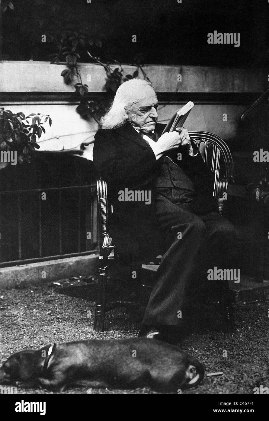 Theodor Mommsen nel suo giardino Foto Stock