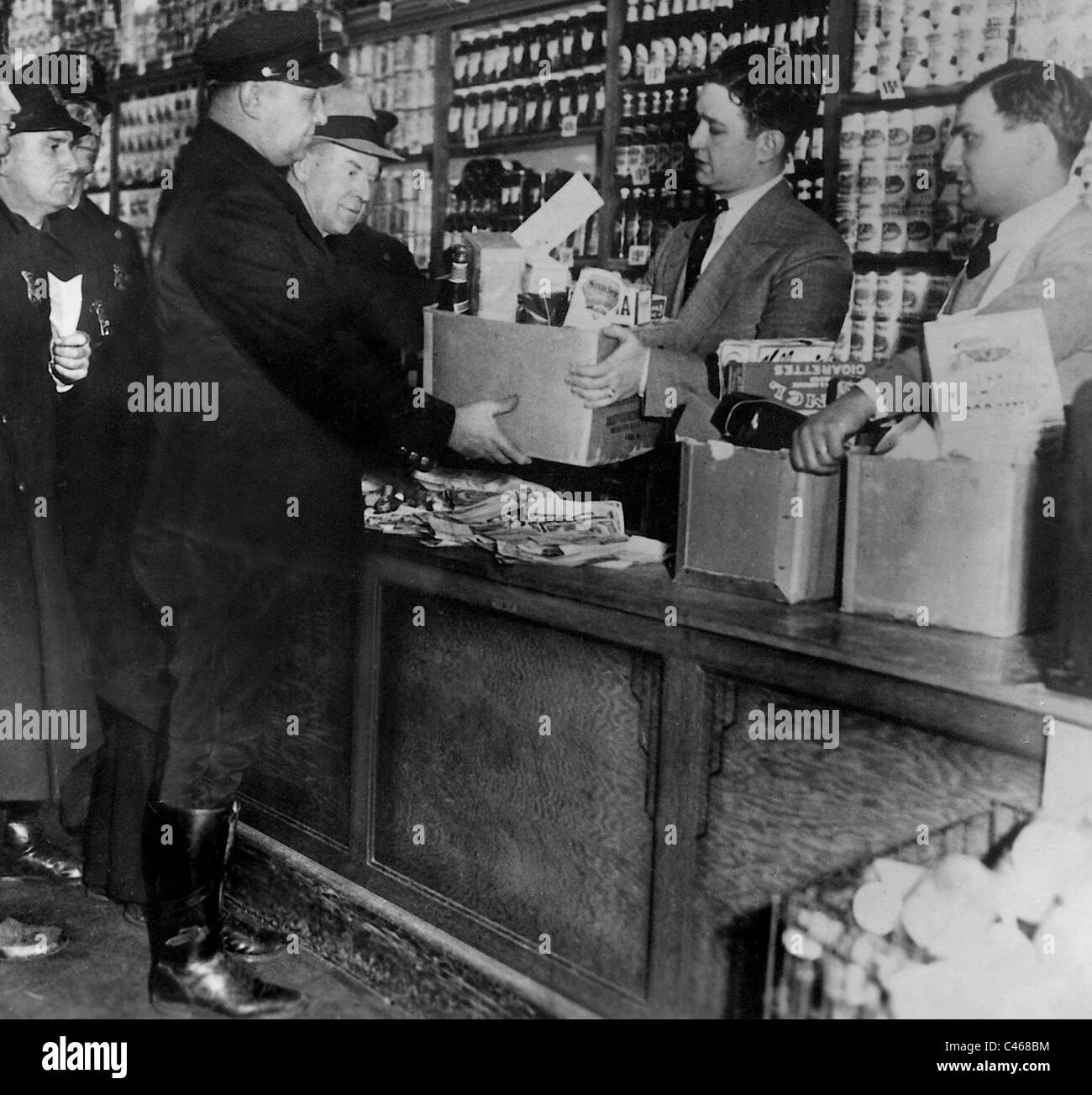 Acquisto di panico di cibo durante la Grande Depressione Foto Stock