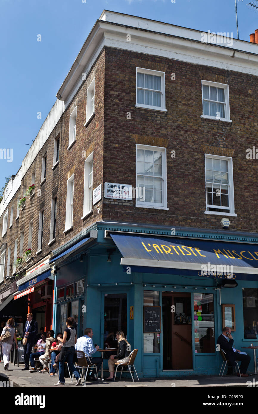 L'artiste muscolo ristorante Mercato Pastore Mayfair London Inghilterra England Foto Stock