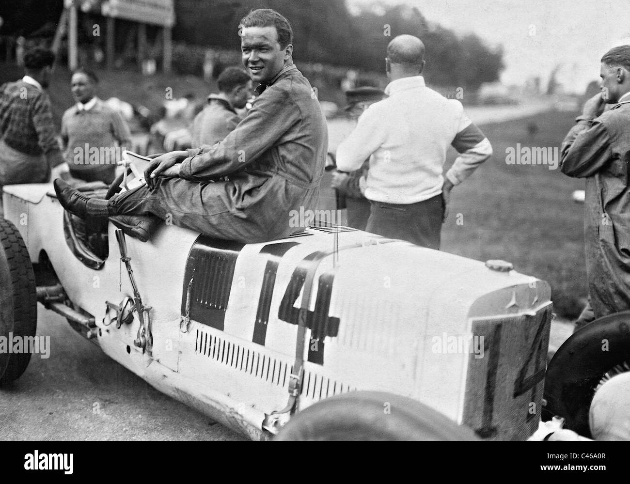 Rudolf Caracciola nella sua auto racing, 1927 Foto Stock