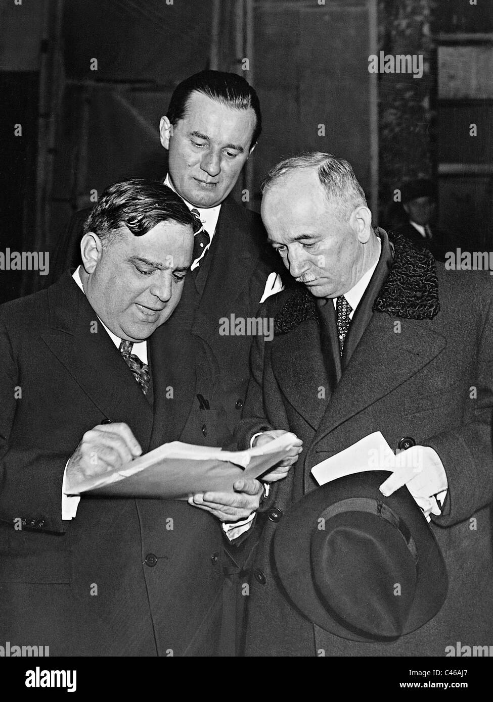 Fiorello la Guardia, Thomas Sidlo e Edvard Benes, 1939 Foto Stock