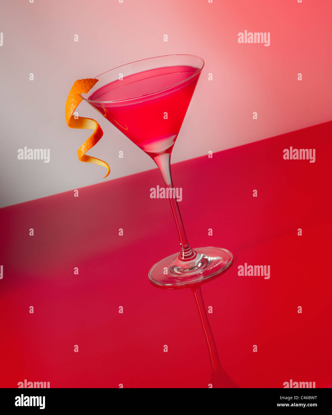 Un rosso cocktail di benvenuto. Foto Stock