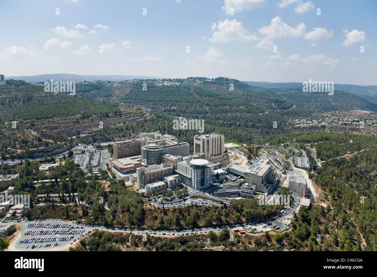 Fotografia aerea della Hadasa Ein Kerem ospedale di Gerusalemme Foto Stock