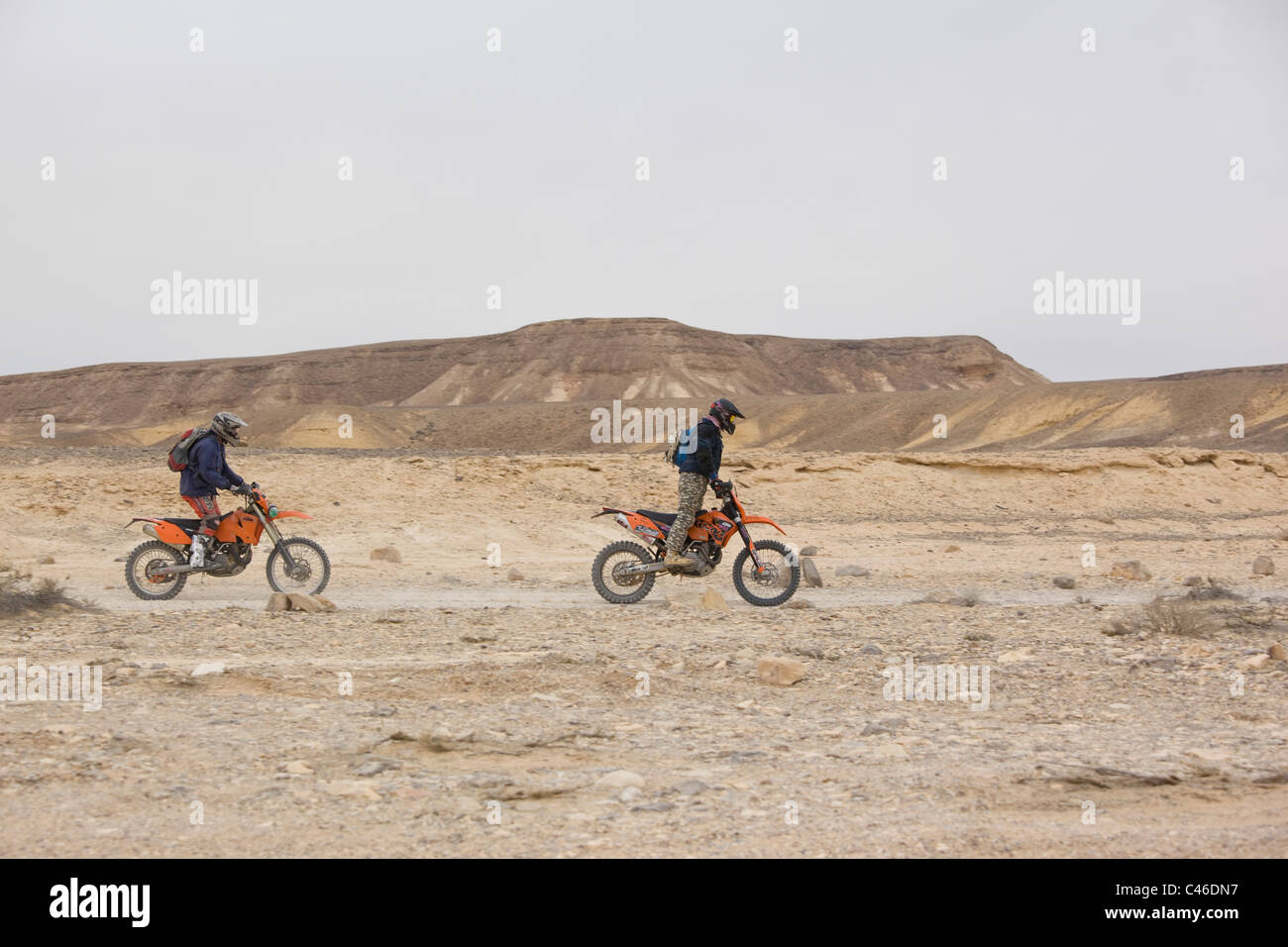 Fotografia della gara di moto nel deserto del Negev Foto Stock