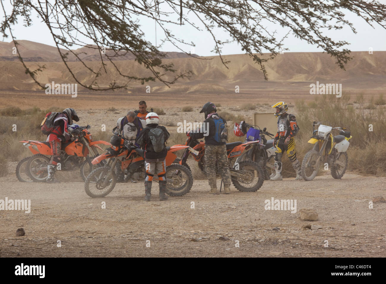 Fotografia della gara di moto nel deserto del Negev Foto Stock