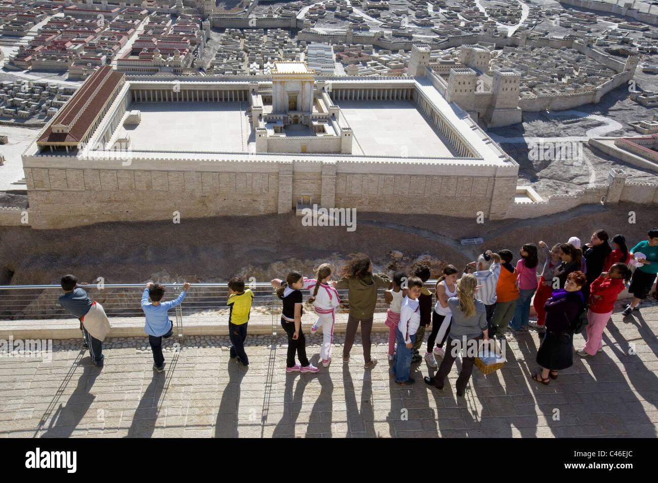 Fotografia di un modello del secondo Tempio nel Museo di Israele a Gerusalemme occidentale Foto Stock