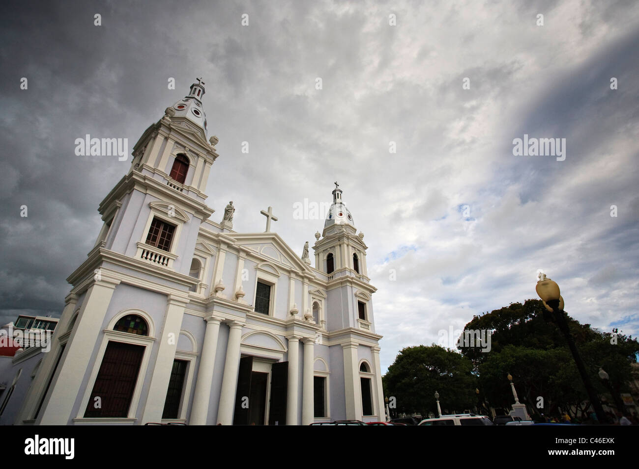 Stati Uniti d'America, Caraibi, Puerto Rico, South Coast, Ponce, Plaza Las Delicias, Nuestra Señora de Guadalupe cattedrale Foto Stock