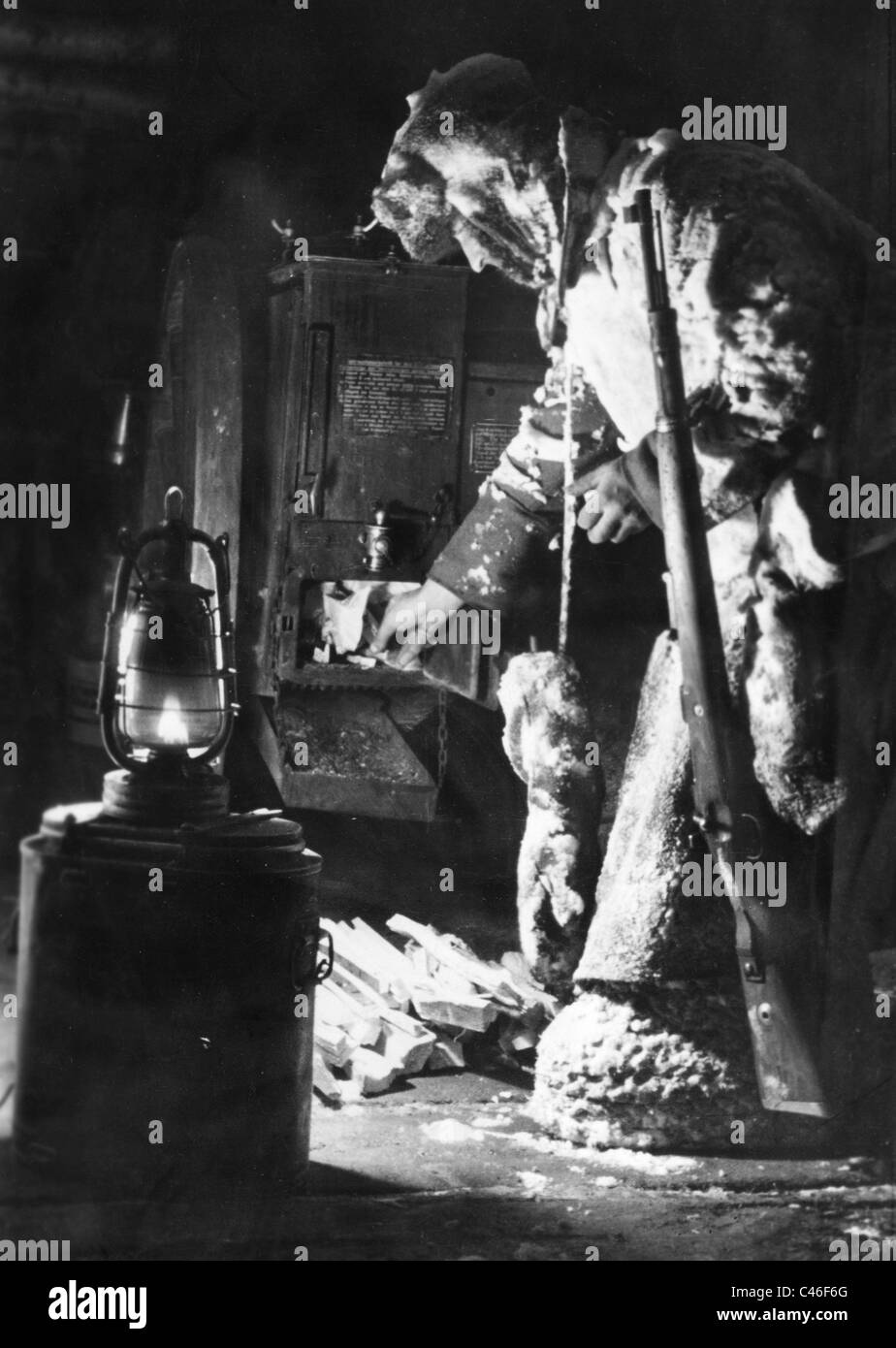 La seconda guerra mondiale: Campo di razioni alimentari alla Wehrmacht tedesca Foto Stock