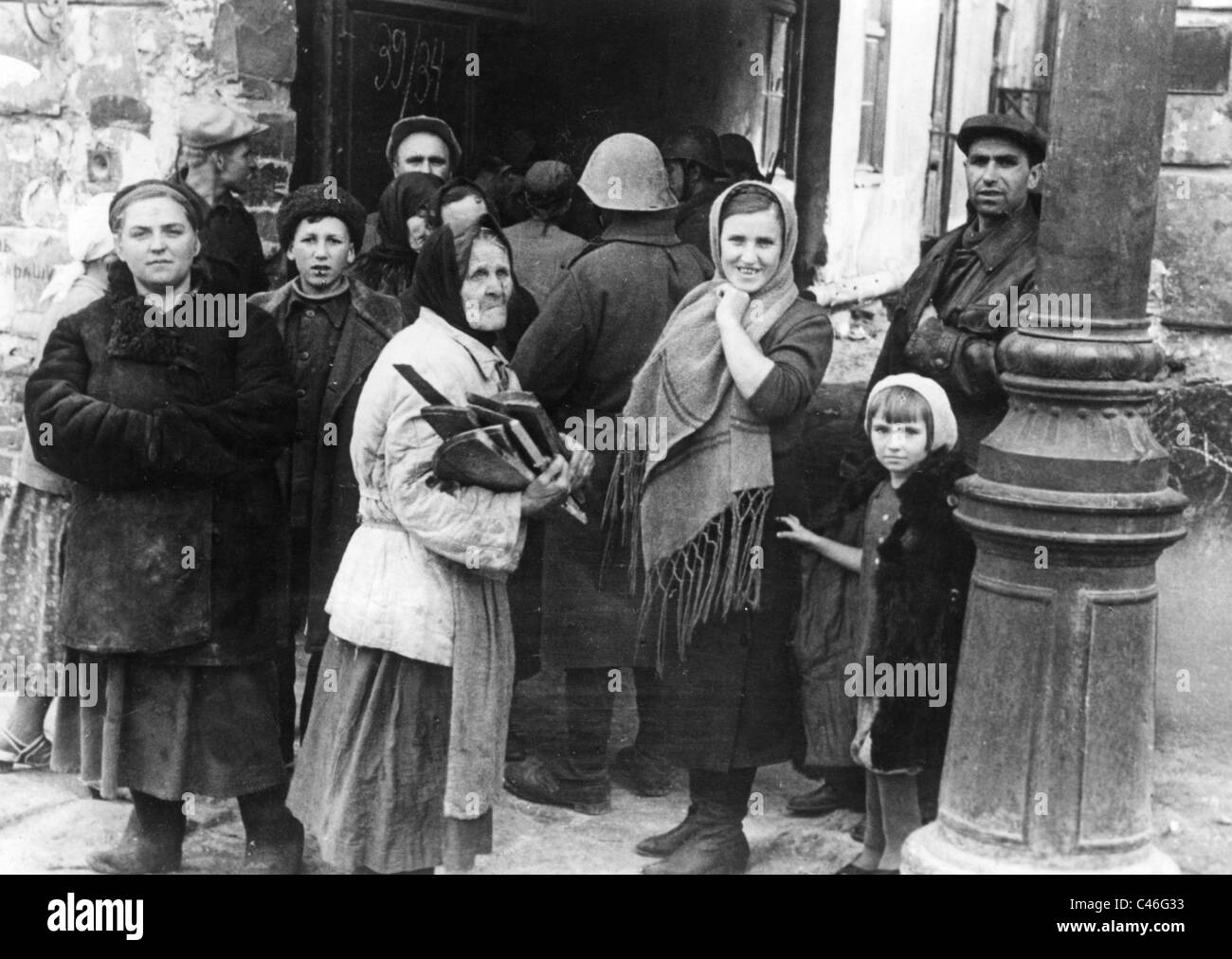 La seconda guerra mondiale, Russo popolazione civile: Emergenza, rifugiati, 1941-1945 Foto Stock