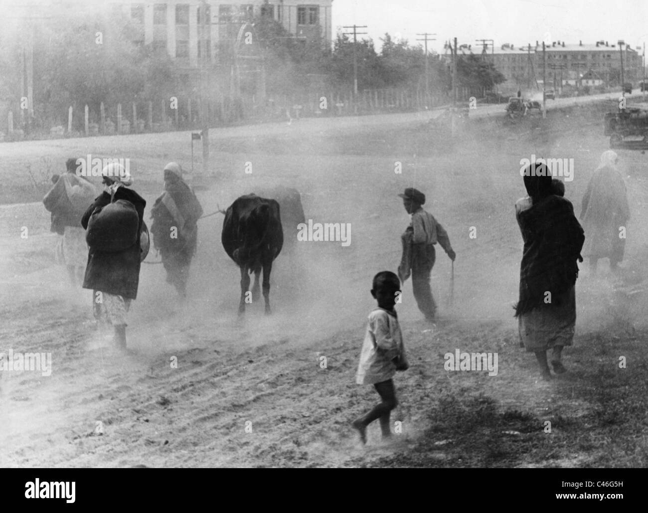 La seconda guerra mondiale, Russo popolazione civile: Emergenza, rifugiati, 1941-1945 Foto Stock