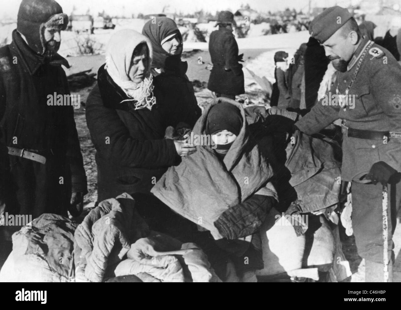 La seconda guerra mondiale, Russo popolazione civile: spostamenti forzati Foto Stock