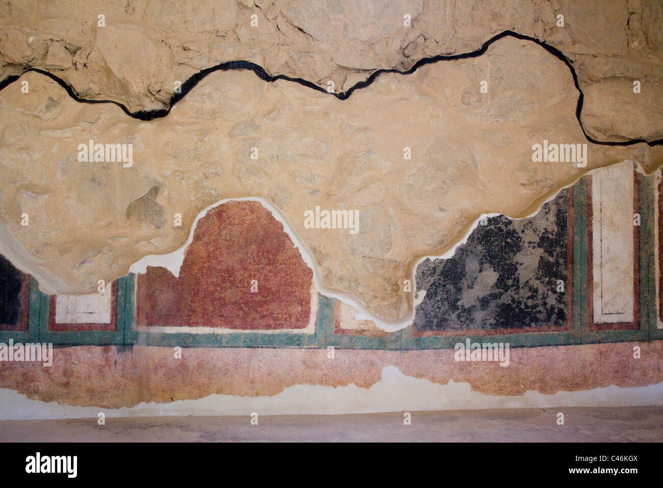 Fotografia di un antico in camera il sito archeologico di Masada Foto Stock