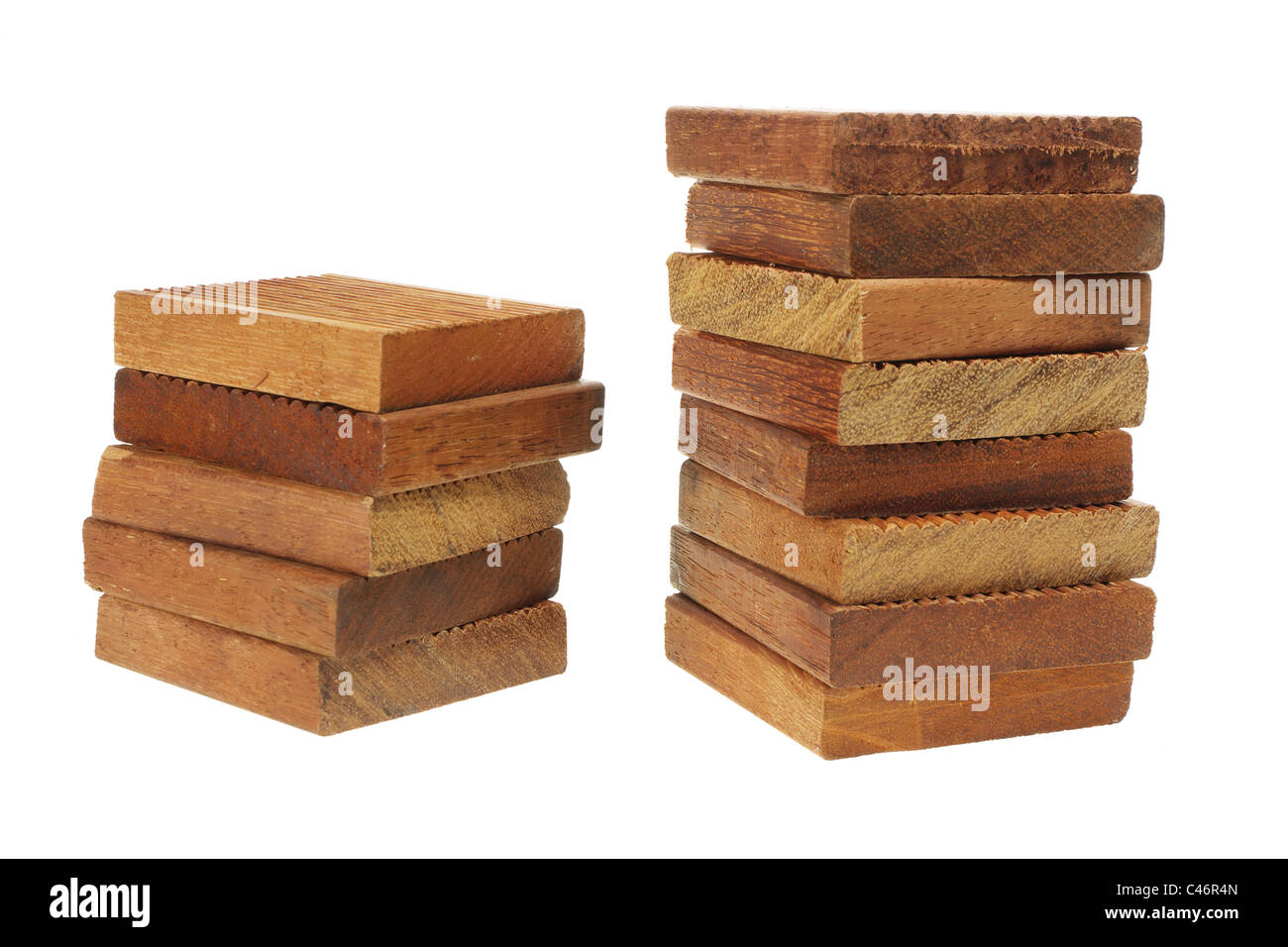 Pile di blocchi di legno Foto Stock