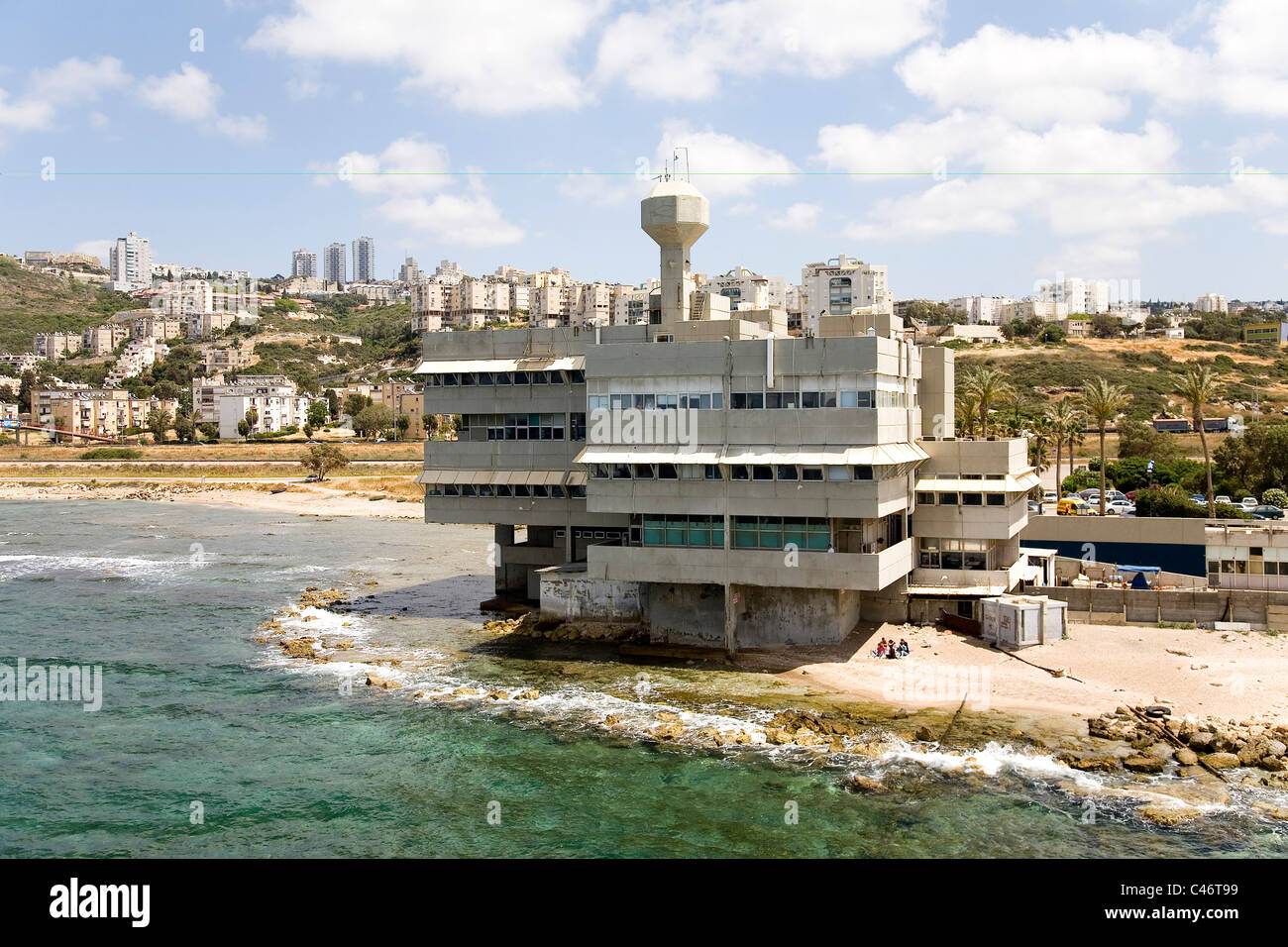 Fotografia aerea delle ricerche oceanografiche istituzione nella città di Haifa Foto Stock