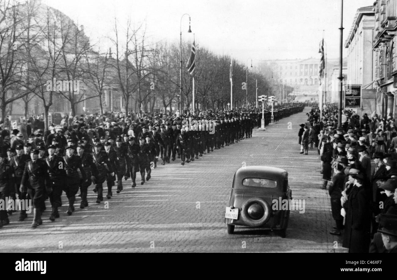 La seconda guerra mondiale: campagna norvegese. Truppe tedesche in Norvegia, 1940 - 1944 Foto Stock