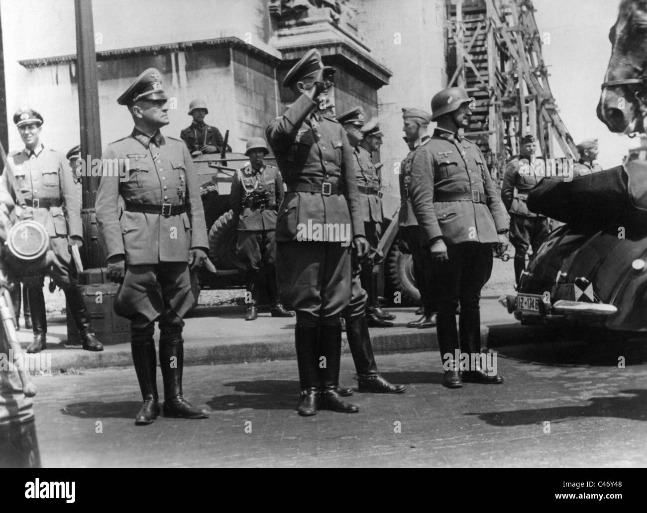La seconda guerra mondiale: Victory Parade di Parigi, giugno 1940 Foto Stock