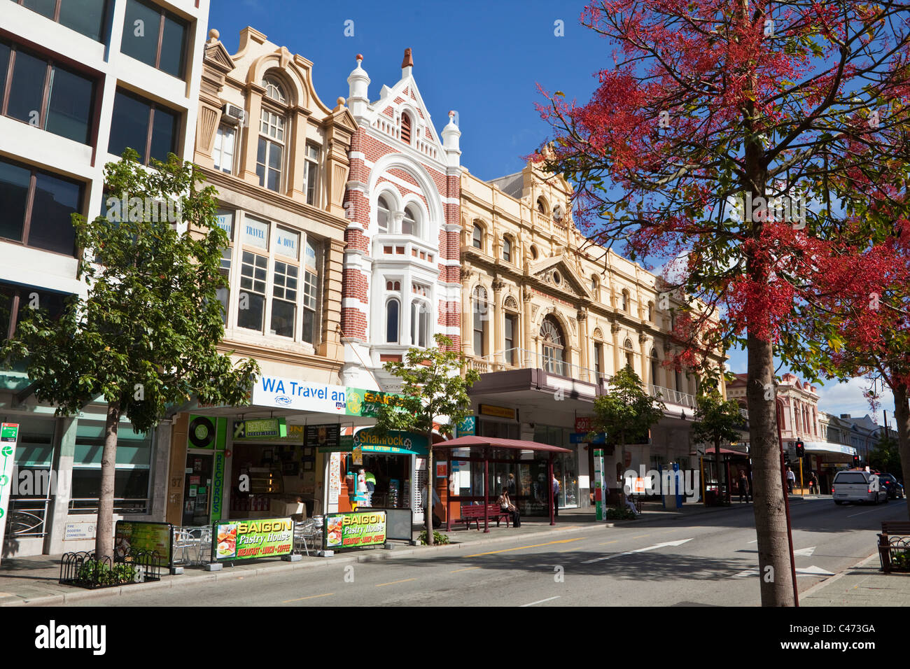 Architettura su Barrack Street. Perth, Western Australia, Australia Foto Stock