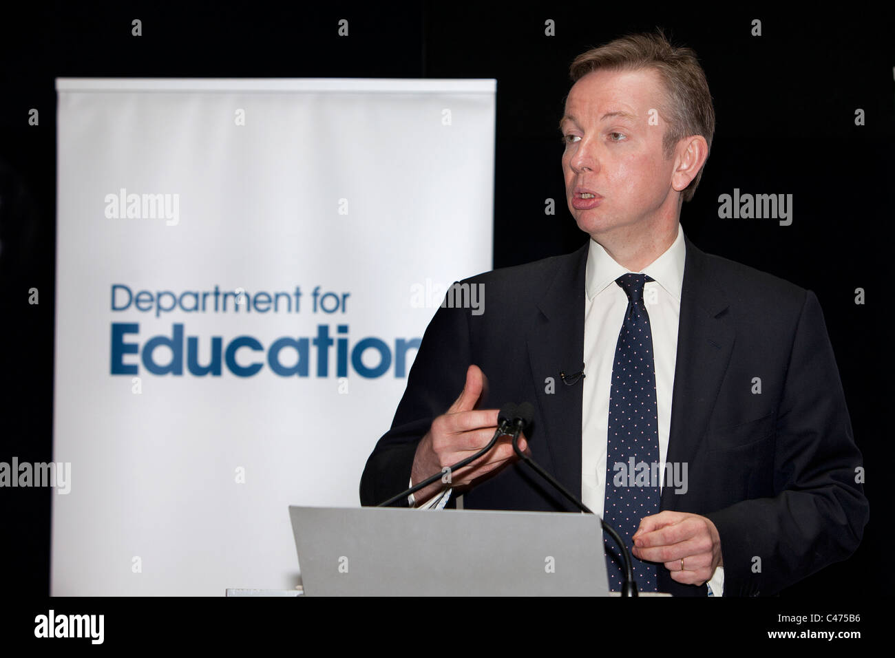 MP conservatore Michael Gove membro del Parlamento di Surrey Heath e il Segretario di Stato per l'Educazione Foto Stock