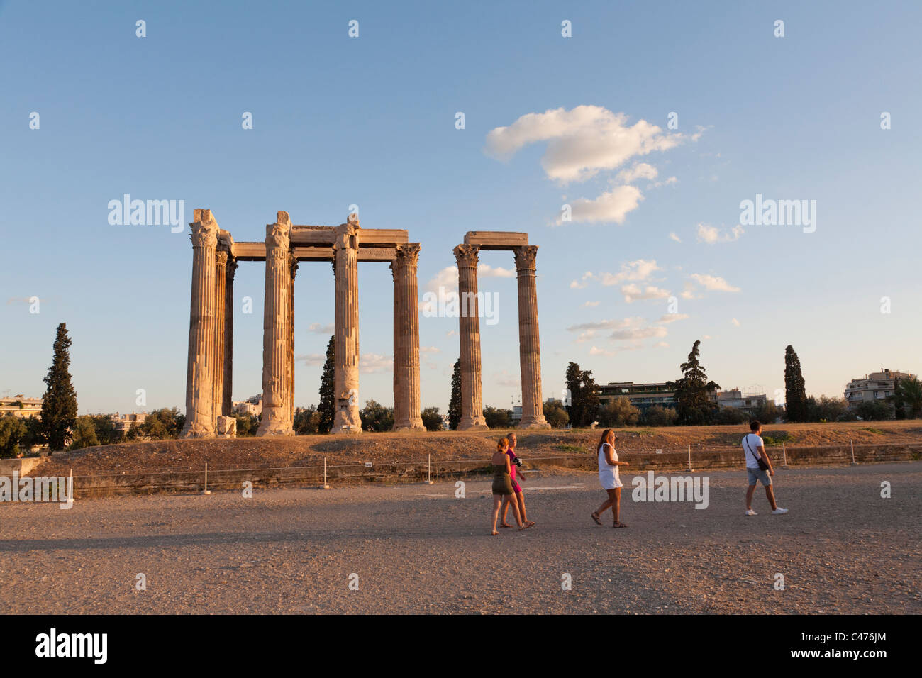 Olympieion, Fiume Ilissos santuari. Tempio di Zeus Olimpio, Athen Grecia Foto Stock