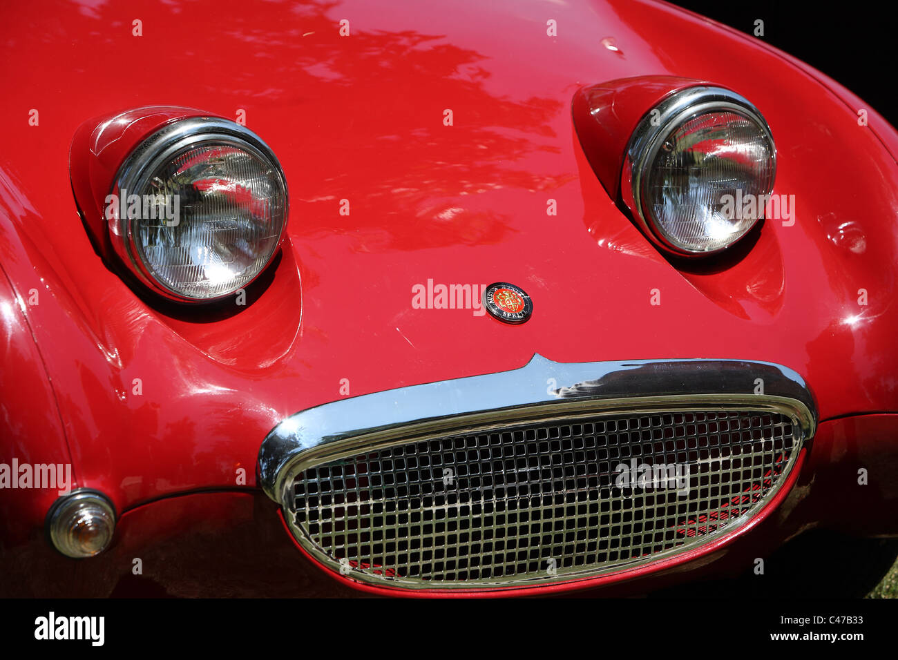 Rosso brillante Austin Healey Sprite Foto Stock