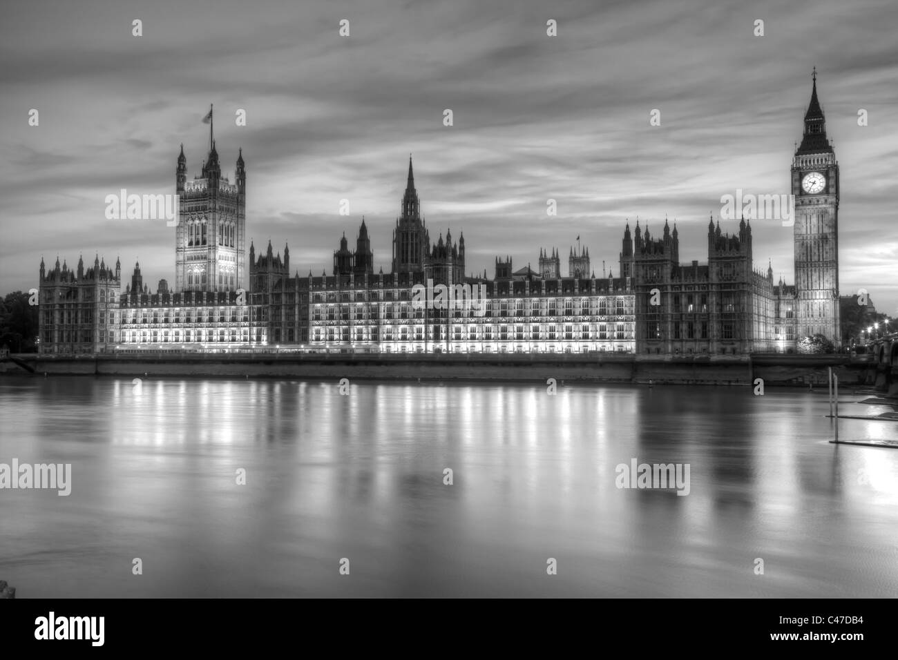 Le Case del Parlamento, Westminster Bridge e il fiume Tamigi, Londra, Inghilterra Foto Stock